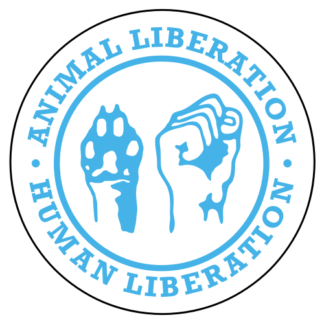 Human Liberation Animal Liberation Sticker (Baby Blue)